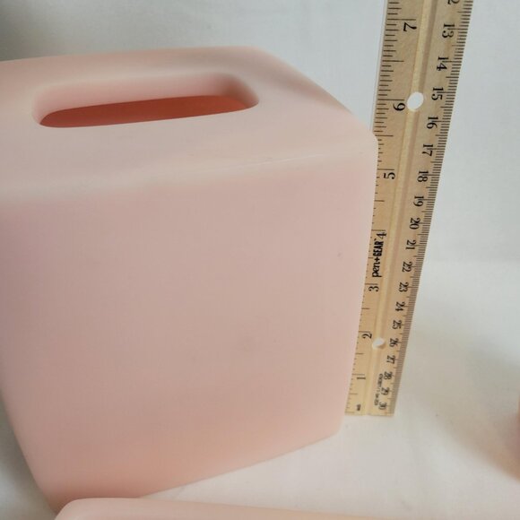 Restoration Hardware Bath Vanity Set Tray Cup Tissue Box Cover Powder Pink - Picture 7 of 9